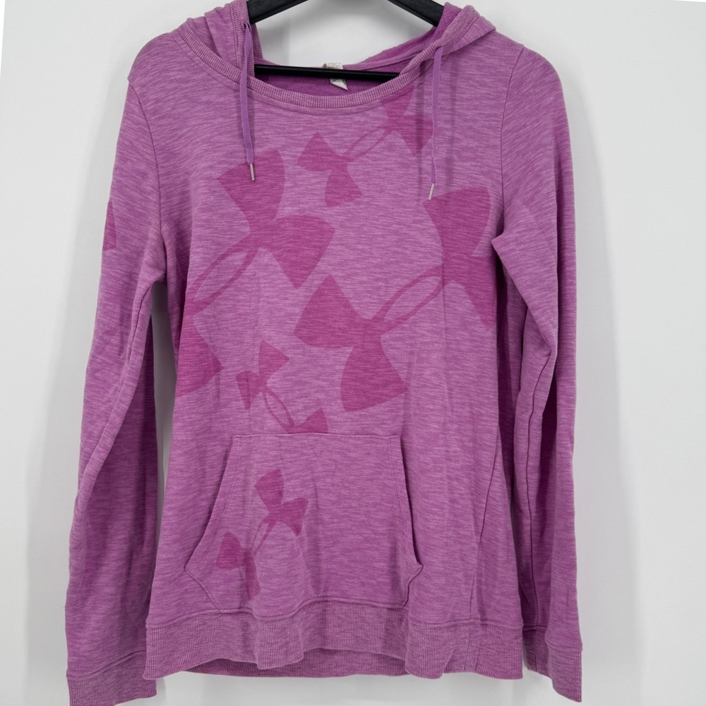 Under Armour Purple Heathered Logo Hoodie Sweatshirt Women's M